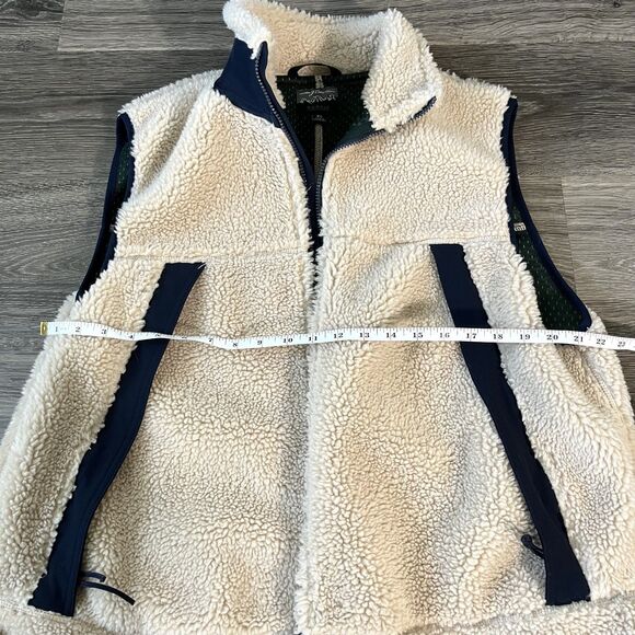 J.Crew Nordic Fleece Vest Men’s XLarge Sherpa Lined Beige Zip Front Outdoor - Picture 6 of 10